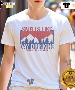 Top Smells Like Day Drinking T-Shirt featuring a fun graphic design perfect for casual outings and summer parties.