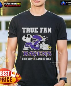 Top Snoopy and Woodstock NFL Baltimore Ravens Forever Win Helmet T-Shirt for true fans, showcasing team pride and fun design.