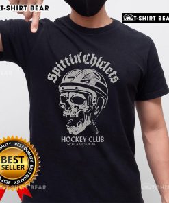Top Spittin Chiclets Hockey Club Skull T-Shirt featuring a bold skull graphic and vibrant colors, perfect for hockey fans.