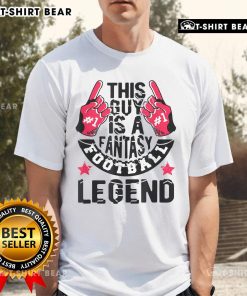 Alt Text: Top This Guy Is A Fantasy Football Legend T-Shirt featuring bold graphics, ideal for fantasy football fans.