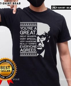 Top Trump Best Grandpa Ever Everyone Agrees T-Shirt design featuring bold text and playful graphics for proud grandpas.