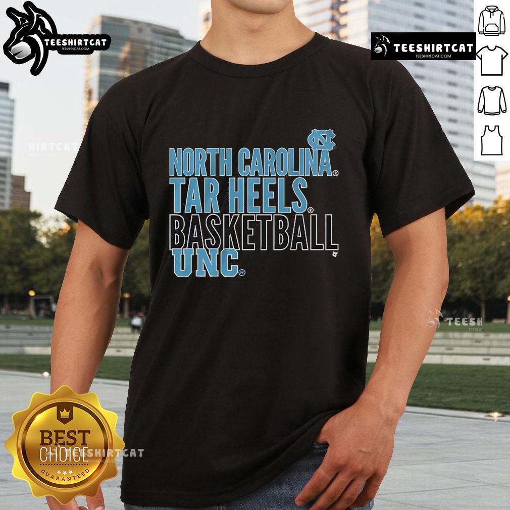 Top Unc Basketball Text Logo Overlay T Shirt Alt Text: Top Unc Basketball Text Logo Overlay T-Shirt featuring a bold UNC logo on a stylish tee design for fans.
