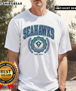 Top Unc Wilmington Seahawks Team Crest T-Shirt featuring the vibrant team logo on a comfortable fabric design.
