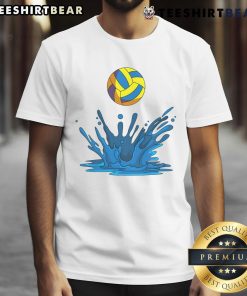 Top water polo ball player in a goalie position wearing a sporty T-shirt, perfect for team sport lovers and swimmers.