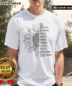Top You Are Beautiful Victorious Enough Created Strong Christian T-Shirt design featuring uplifting messages for faith.