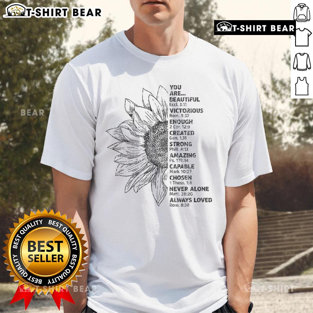 Top You Are Beautiful Victorious Enough Created Strong Christian T Shirt Top You Are Beautiful Victorious Enough Created Strong Christian T-Shirt design featuring uplifting messages for faith.