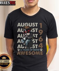 Awesome 61st Birthday Legends August 1964 T-Shirt for dog lovers, celebrating 61 years of life and love for pets.