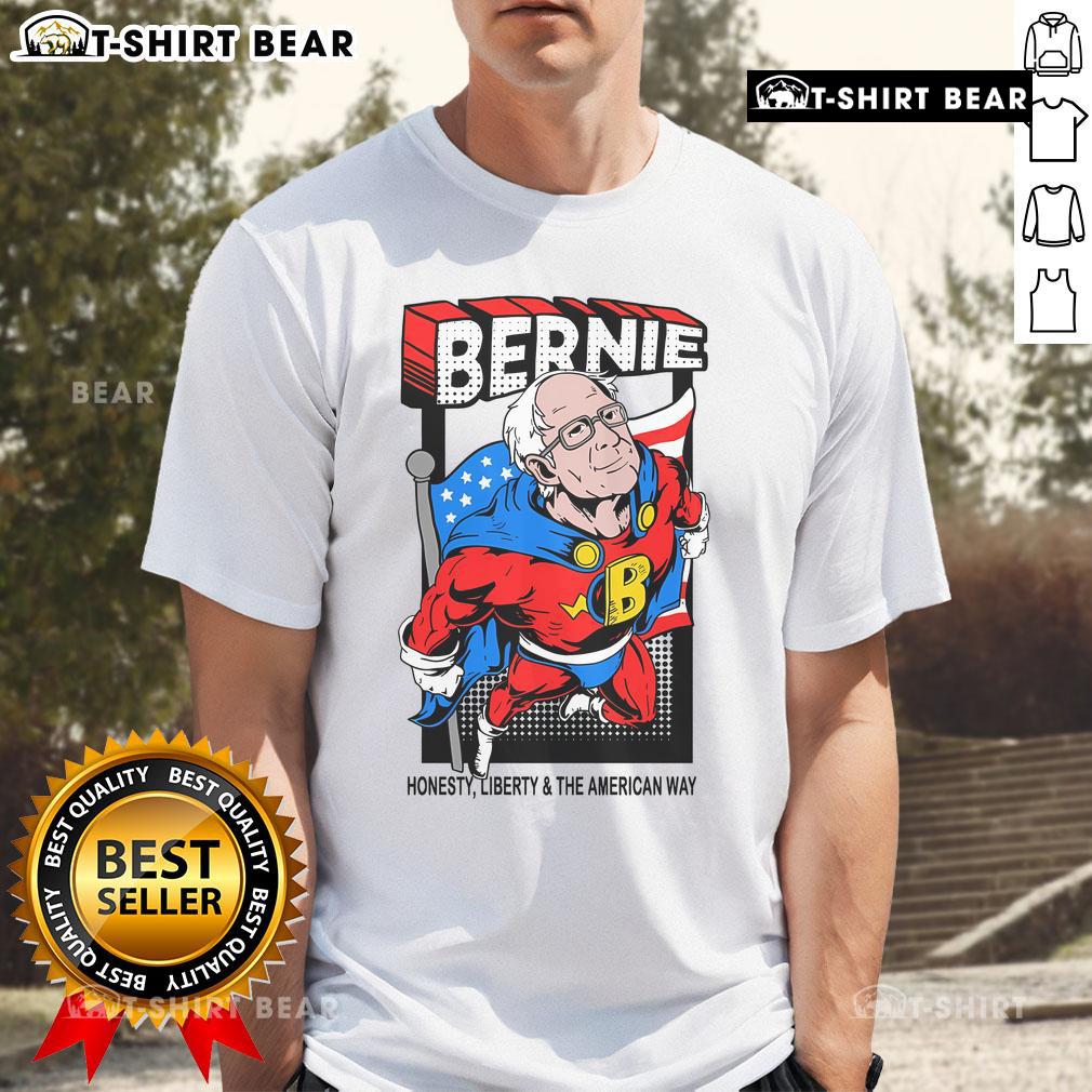 Awesome Bernie Sanders Superhero To The Rescue T Shirt Awesome Bernie Sanders superhero T-shirt featuring a bold graphic of Bernie in a heroic pose, perfect for supporters.