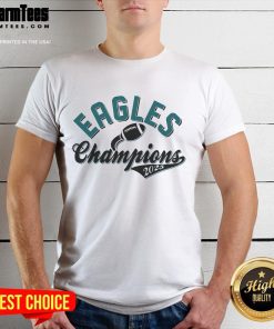 Awesome Eagles Champions Football Sports Fan 2025 T-Shirt featuring bold graphics and vibrant team colors.