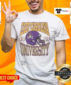 Awesome East Carolina Pirates Classic Team Helmet T-Shirt featuring vibrant graphics of the ECU Pirates helmet design.