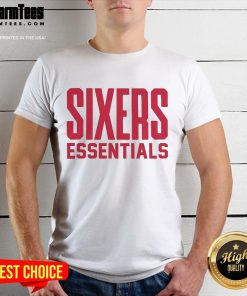 Awesome Essentials Sixers T-Shirt featuring vibrant team colors and logo for fans of Philadelphia basketball.