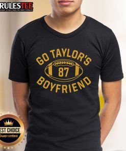 Alt Text: Awesome Go Taylor's Boyfriend 87 T-Shirt - stylish graphic tee celebrating Taylor Swift's fan culture and love.