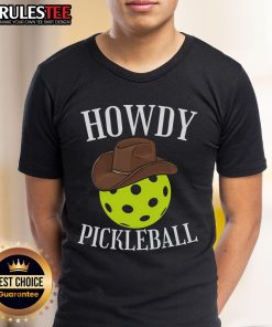 Awesome Howdy Pickleball Cowboy Cowgirl T-Shirt featuring a fun western design for pickleball lovers.