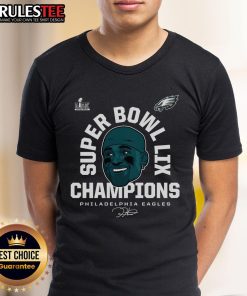 Awesome Jalen Hurts Philadelphia Eagles Super Bowl Champions T-Shirt featuring a vibrant design celebrating the team's victory.