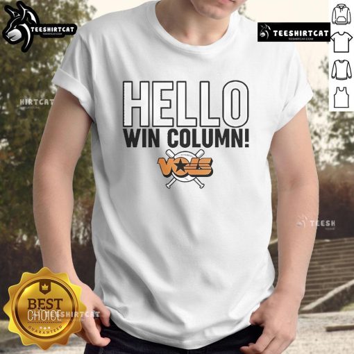 Awesome John Wilkerson Hello Win Column Vols 2025 T-Shirt featuring vibrant graphics and team colors for fans.