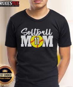 Awesome Softball Mom Number 11 T-Shirt featuring a stylish design for proud softball moms supporting their players.