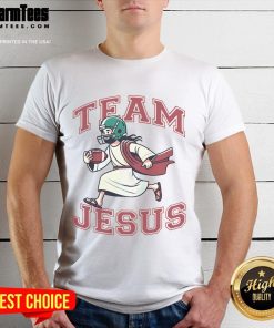 Awesome Team Jesus Football Lover T-Shirt featuring Christian faith and Bible-inspired design for sports enthusiasts.
