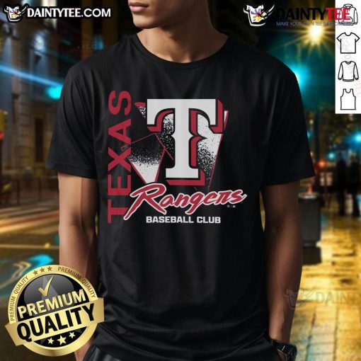 Awesome Texas Rangers Side Arm Baseball Club T-Shirt featuring vibrant team colors and a stylish design for fans.
