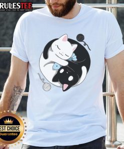 Alt Text: Cute Balance Kittens Yin Yang Cats T-Shirt featuring adorable cats in a yin-yang design for cat lovers.