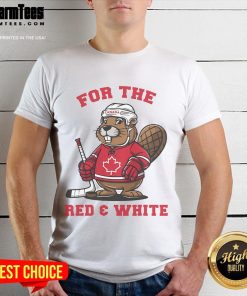 Cute Four Nations Battle Global Faceoff T-Shirt featuring a Canadian Beaver playing hockey, perfect for sports fans.