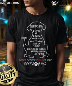 Cute Happy Father's Day to the Best Dog T-Shirt featuring a fun design celebrating dog dads and pet lovers.