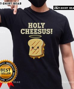 Alt Text: Cute Holy Cheesus Grilled Cheese Pun T-Shirt featuring a playful design with cheese and religious themes.