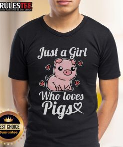 Cute 'Just A Who Loves Pigs' T-Shirt featuring a playful pig graphic, perfect for animal lovers and casual wear.