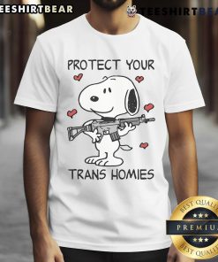 Cute Protect Your Trans Homies Snoopy Dog T-Shirt featuring Snoopy in a supportive design for trans rights.
