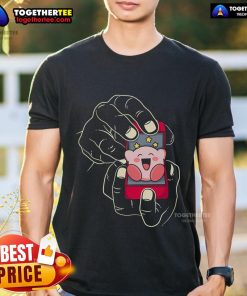 Alt Text: Cute Will You Marry Me Kirby T-Shirt featuring a playful Kirby graphic, perfect for gamers and marriage proposals.