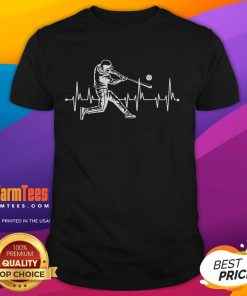 Funny Baseball Heartbeat T-Shirt featuring a unique design of a heartbeat line morphing into a baseball.