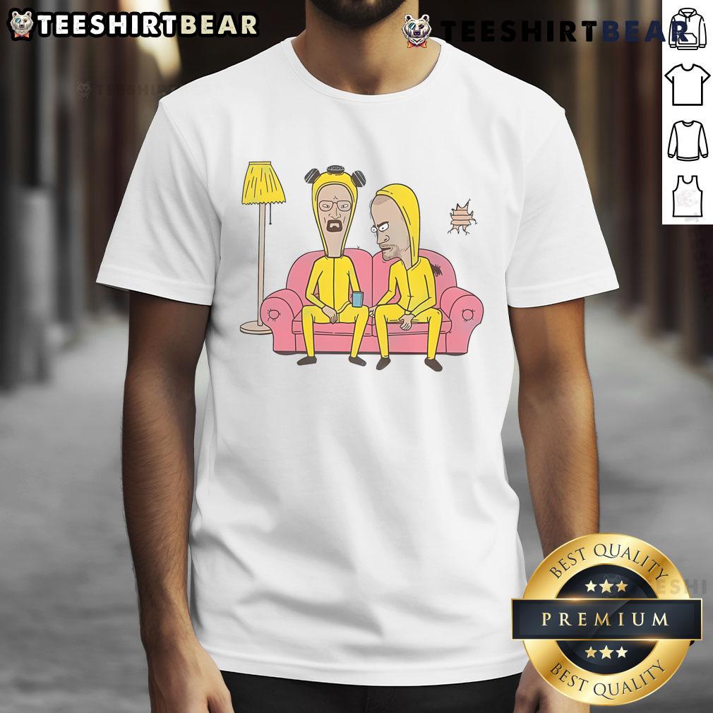 Funny Beavis And Butthead Breaking Bad T Shirt Funny Beavis and Butthead Breaking Bad T-Shirt featuring iconic characters in a humorous, vibrant design.