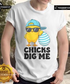 Funny Chicks Dig Me Easter T-Shirt featuring playful graphics for a festive and humorous Easter celebration.