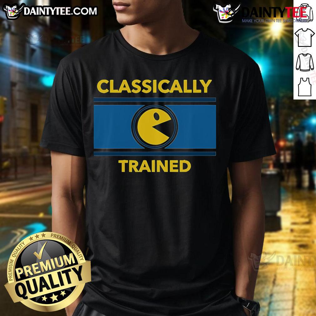Funny Classically Trained Pac Man Retro T Shirt Funny Classically Trained Pac-Man Retro T-Shirt featuring a whimsical Pac-Man graphic and vibrant colors for gamers.