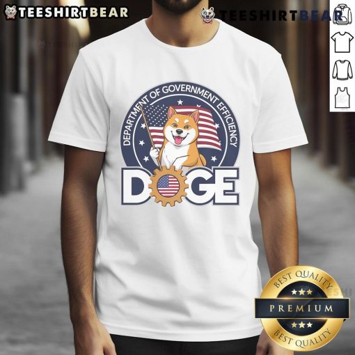 Funny Doge Crypto Meme T-Shirt featuring 'Department Of Government Efficiency' design, perfect for crypto enthusiasts.