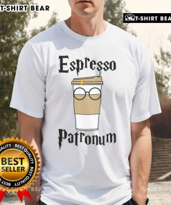 Funny Espresso Patronum Coffee T-Shirt featuring a magical espresso design for coffee lovers and Harry Potter fans.