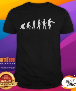 Funny Evolution of Man to the Silly Walk T-Shirt design featuring humorous illustrations of quirky walking poses.