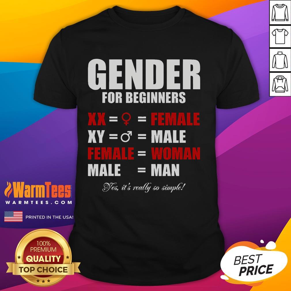Funny Gender For Beginners Xx Female Woman Xy Male Man T Shirt Funny Gender For Beginners T-Shirt featuring xx female and xy male designs, perfect for humor-loving men and women.
