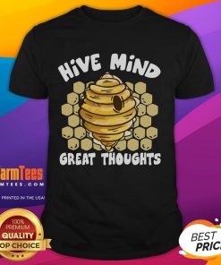 Funny Hive Mind T-Shirt featuring great thoughts on beekeeping, perfect for beekeepers and bee lovers.