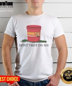 Funny Horse Electrolytes T-Shirt featuring 'Don't Trot On Me' design with playful pig graphic for horse lovers.