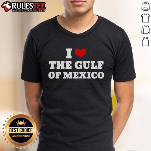 Funny 'I Love The Gulf Of Mexico USA' meme T-shirt featuring colorful graphics and a humorous design perfect for beach lovers.