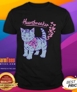 Funny Kitten Heartbreaker Hillary T-Shirt featuring a playful kitten graphic, perfect for cat lovers and humor enthusiasts.
