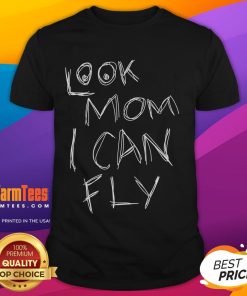 Funny Look Mom I Can Fly T-Shirt featuring a whimsical design, perfect for playful kids and unique casual wear.