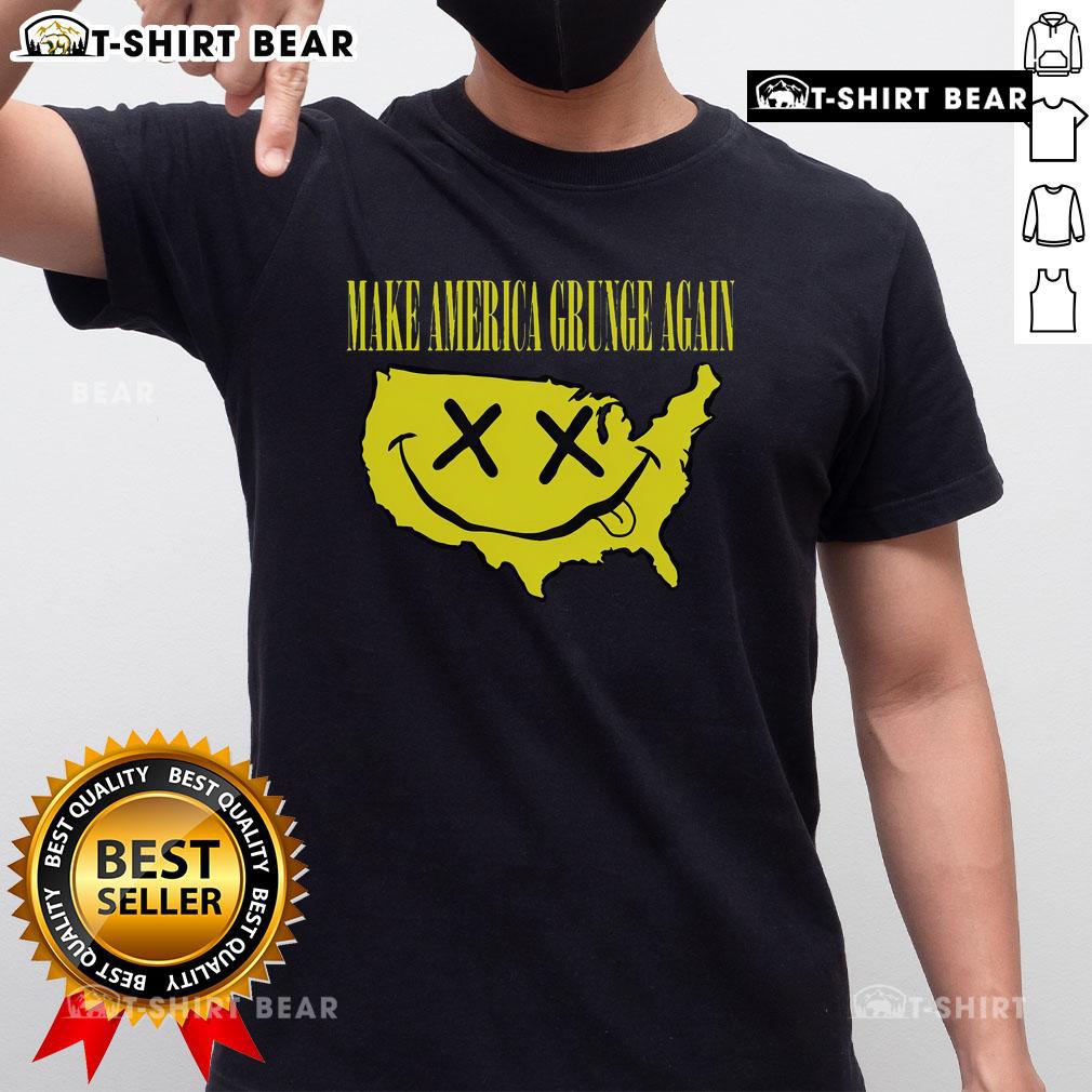 Funny Make America Grunge Again T Shirt Alt Text: Funny Make America Grunge Again T-Shirt featuring a vintage-style graphic design in bold colors.