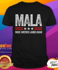 Alt Text: Funny Make America Laugh Again USA patriotic T-shirt featuring bold text and vibrant colors, perfect for humor lovers.