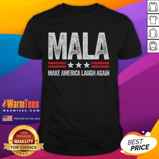 Alt Text: Funny Make America Laugh Again USA patriotic T-shirt featuring bold text and vibrant colors, perfect for humor lovers.
