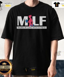 Funny Milf Moms In Love With Fitness T-Shirt featuring playful graphics and vibrant colors for active moms.