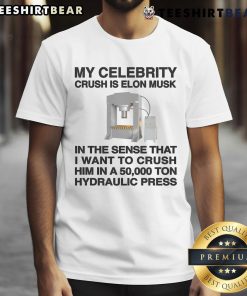 Funny My Celebrity Crush Is Elon Musk T-Shirt featuring playful graphics and bold text, perfect for fans of the billionaire.