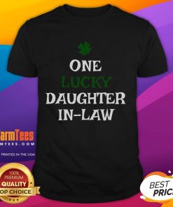 Alt Text: Funny One Lucky Daughter-in-Law St. Patrick's Day T-Shirt design featuring festive graphics and vibrant colors.