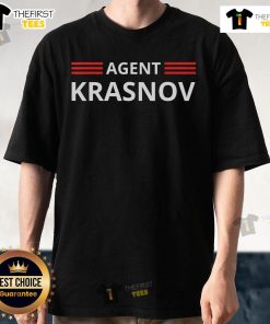 Funny Recruited By The KGB Agent Krasnov T-Shirt featuring humorous graphics and text for spy enthusiasts.