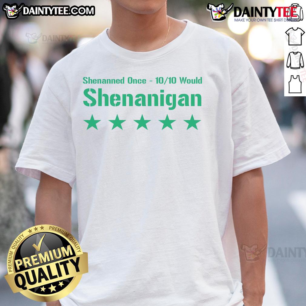 Funny Shenanigan Five Star Review St Patrick'S Day Green T Shirt Funny Shenanigan five star review design on a green St. Patrick's Day t-shirt, perfect for festive celebrations.